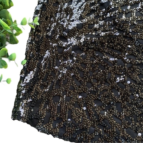 New 1.State $159 Sequined Open Back Sleeveless Cocktail Dress Black Size XS - Picture 5 of 8